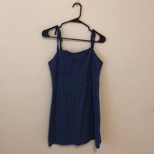 Blue and white stripped dress